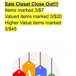Closet Clean out Sale!!!